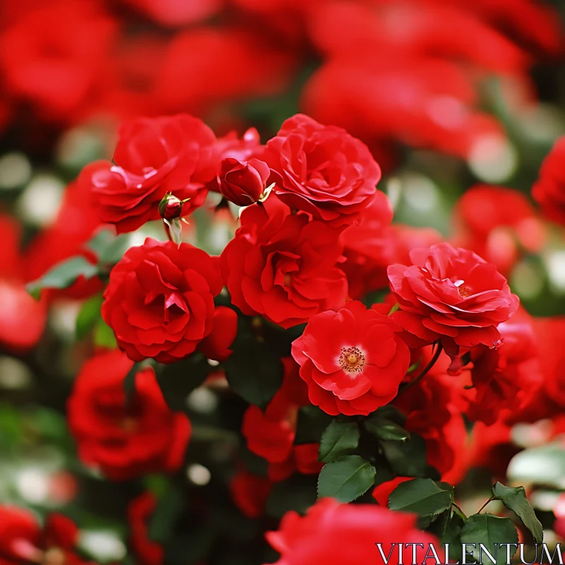 AI ART Lush Red Roses Displaying Natural Beauty