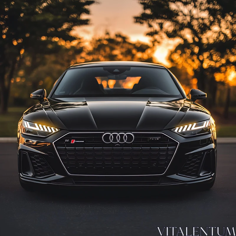 Luxury Automobile at Sunset AI Image