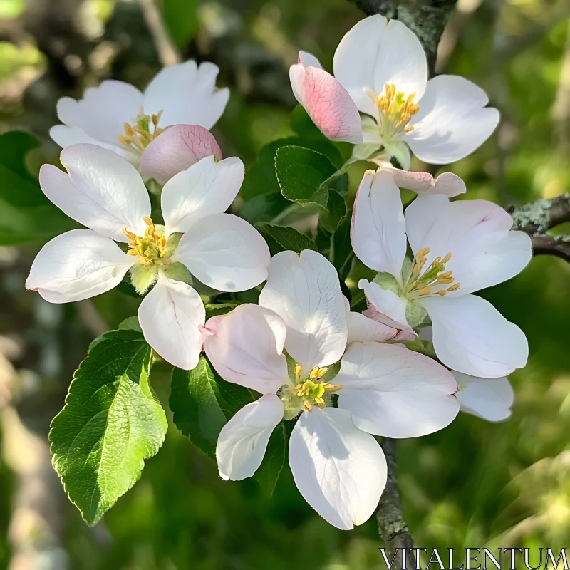 Spring Apple Blossoms in Full Bloom AI Image