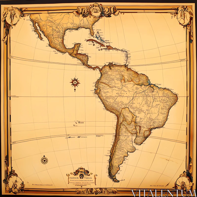 Historical Cartography of the Americas AI Image