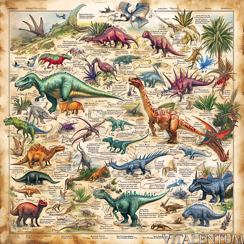 Comprehensive Dinosaur Diagram AI Image