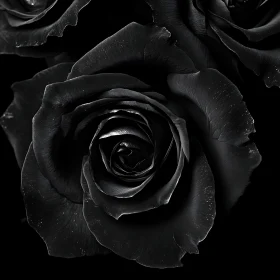 Dark Elegance: Black Rose in Detailed Close-up