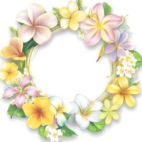 Botanical Floral Wreath Illustration