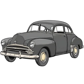 Retro Gray Automobile Artwork