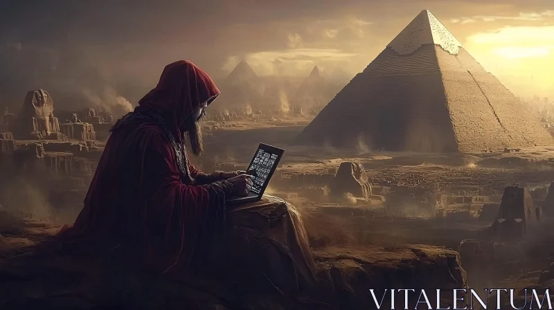 Coding Mysteries in Ancient Egypt AI Image