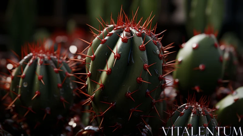 Dark Crimson Cactus Rendered in Unreal Engine 5 AI Image