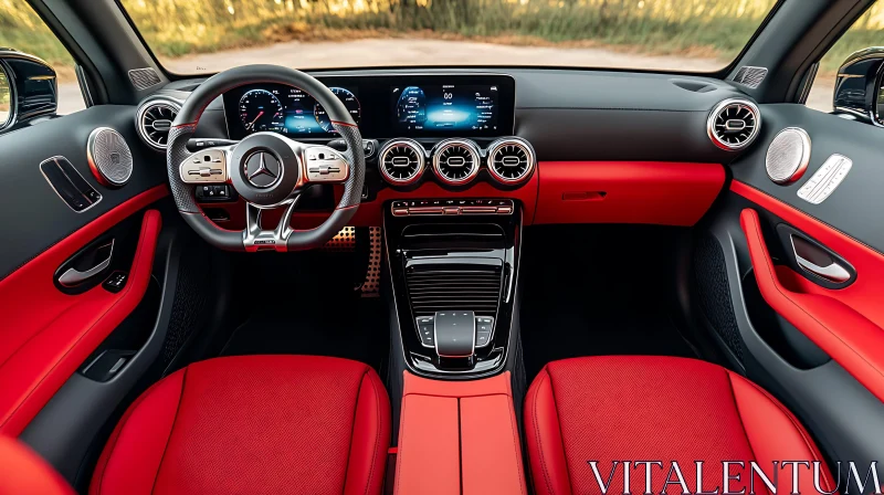 High-End Car Interior Featuring Red Leather High-End Car Interior Featuring Red Leather