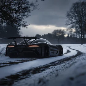 Gloomy Winter Car Journey
