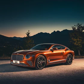 Stunning Orange Luxury Car at Dusk