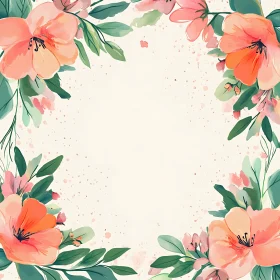 Elegant Watercolor Flower Frame with Greenery