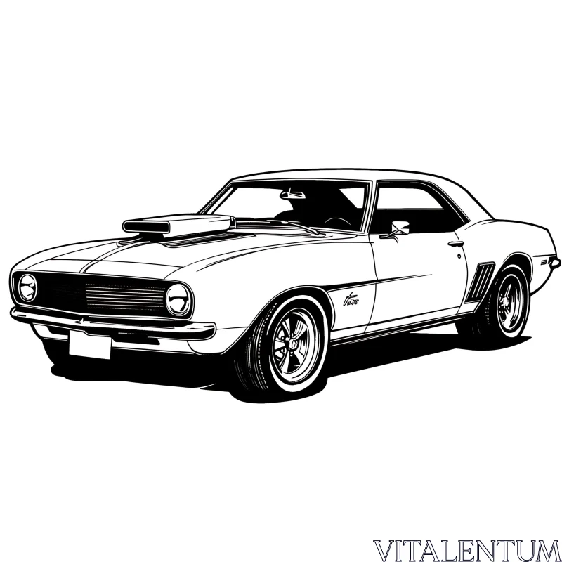 Vintage Muscle Car Graphic AI Image