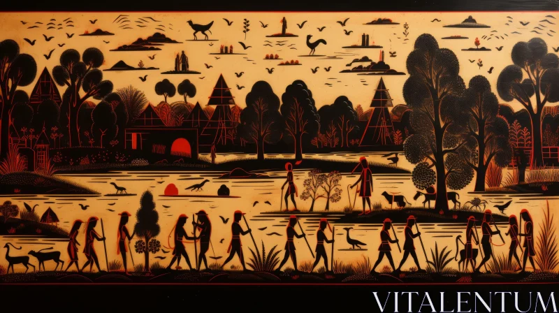 AI ART Nostalgic Rural Life Depiction with Goa-Inspired Motifs