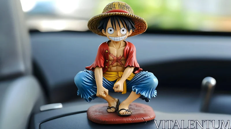 Anime Character with Straw Hat Figure AI Image