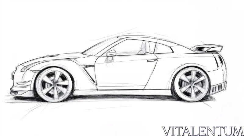 Sleek Sports Car Design Drawing AI Image