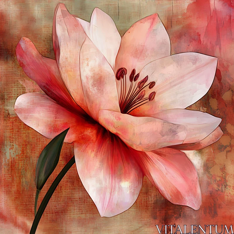 AI ART Colorful Flower Art with Textured Background