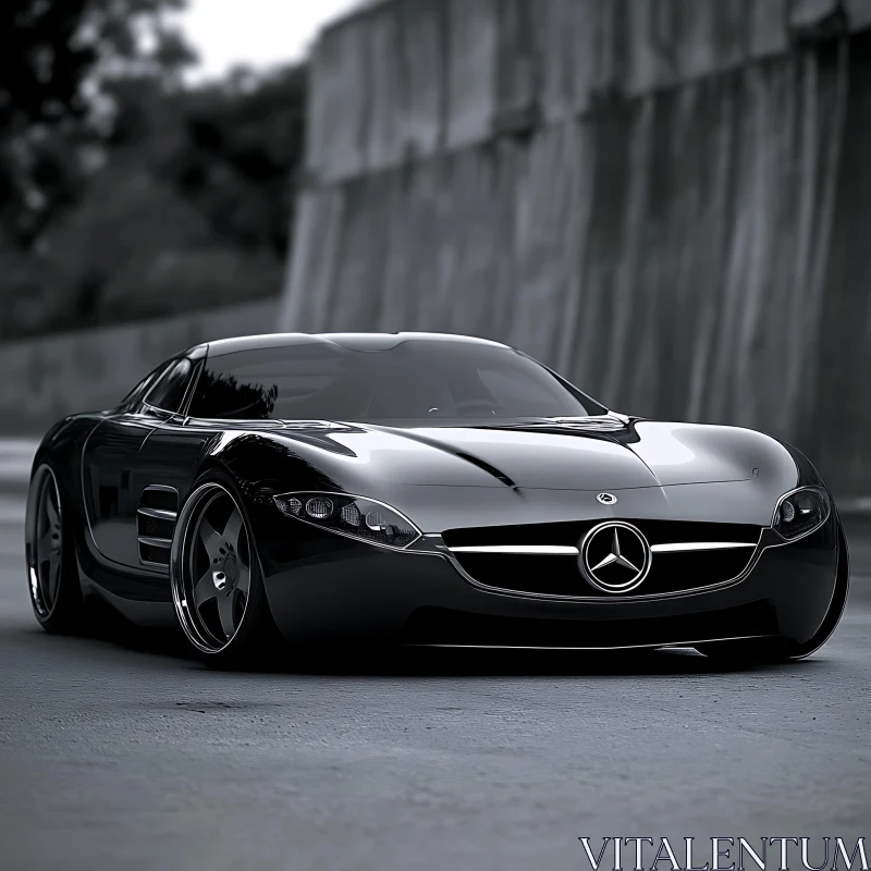 Modern Black Luxury Sports Car AI Image