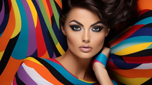 Colorful Fashion Portrait of a Woman with a Scarf