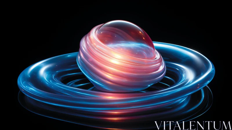 Futuristic Light Bulb in Blue Sphere: Sci-Fi Artistry AI Image