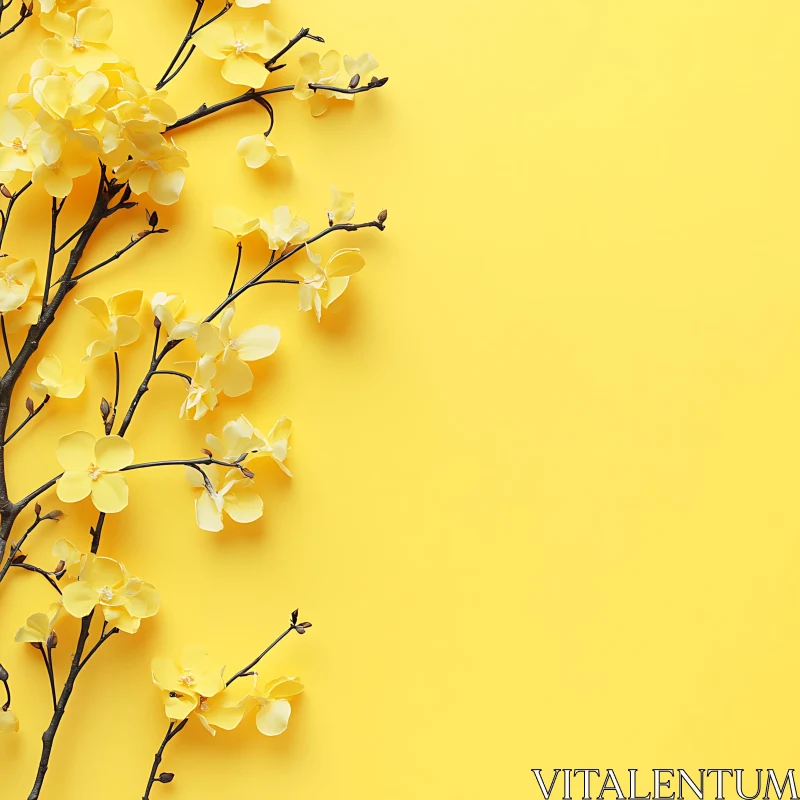 Bright Yellow Floral Arrangement AI Image