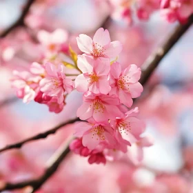 Pink Cherry Blossoms Blooming