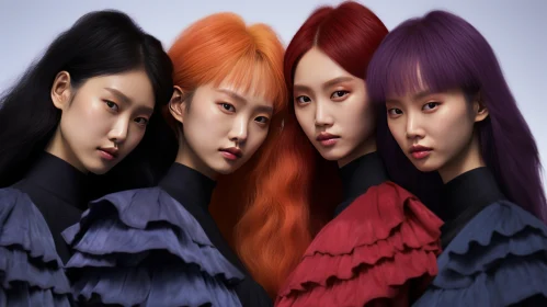Captivating Women with Colorful Hair | Ethereal Beauty