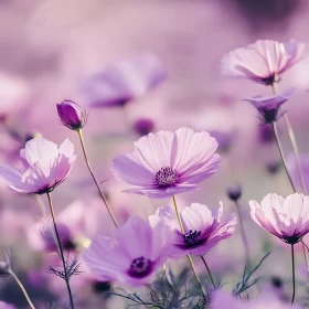 Delicate Pink Blossoms in a Dreamy Garden