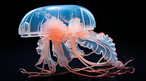 Surreal Plastic Jellyfish against a Black Background