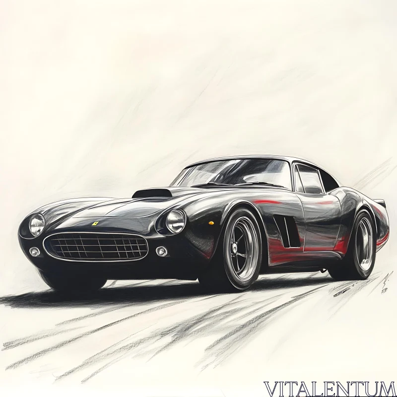 AI ART Classic Black Sports Car