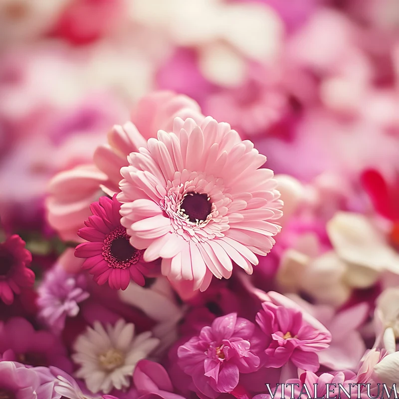 AI ART Delicate Pink Gerbera Flower Arrangement