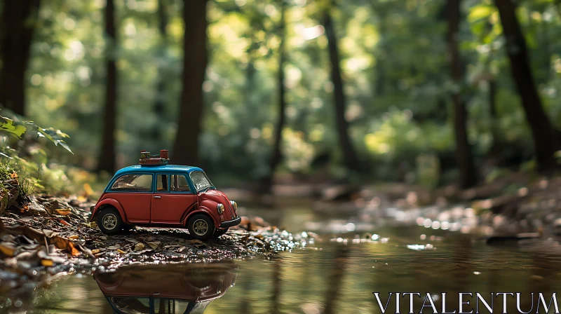 AI ART Miniature Car in Nature