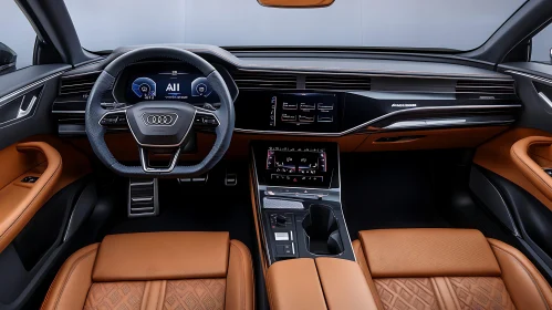 Elegant Car Cockpit with High-Tech Features