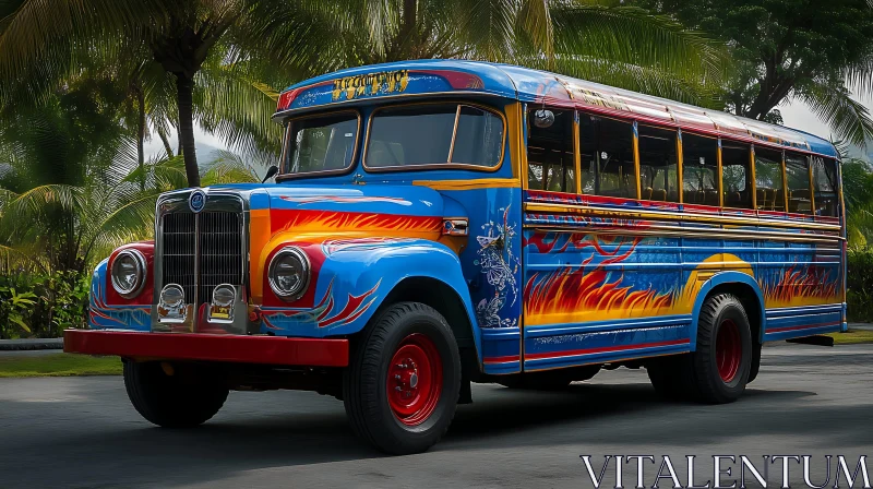 Custom Painted Vintage Bus AI Image