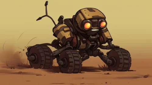 Wroozer: Cartoonish Robot on a Desert Dirt Road