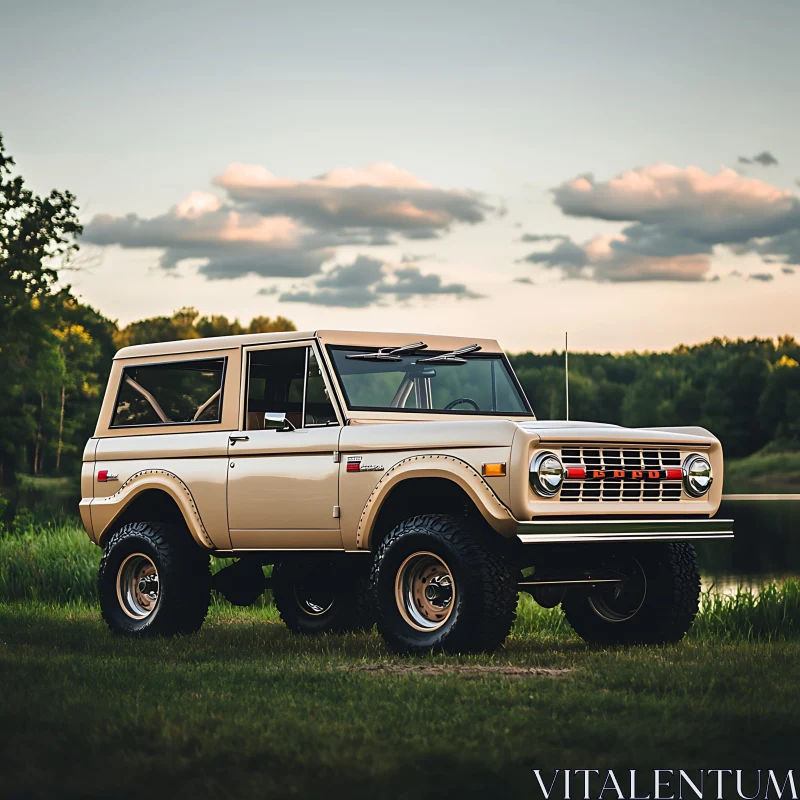 Classic Beige Off-Road Vehicle AI Image