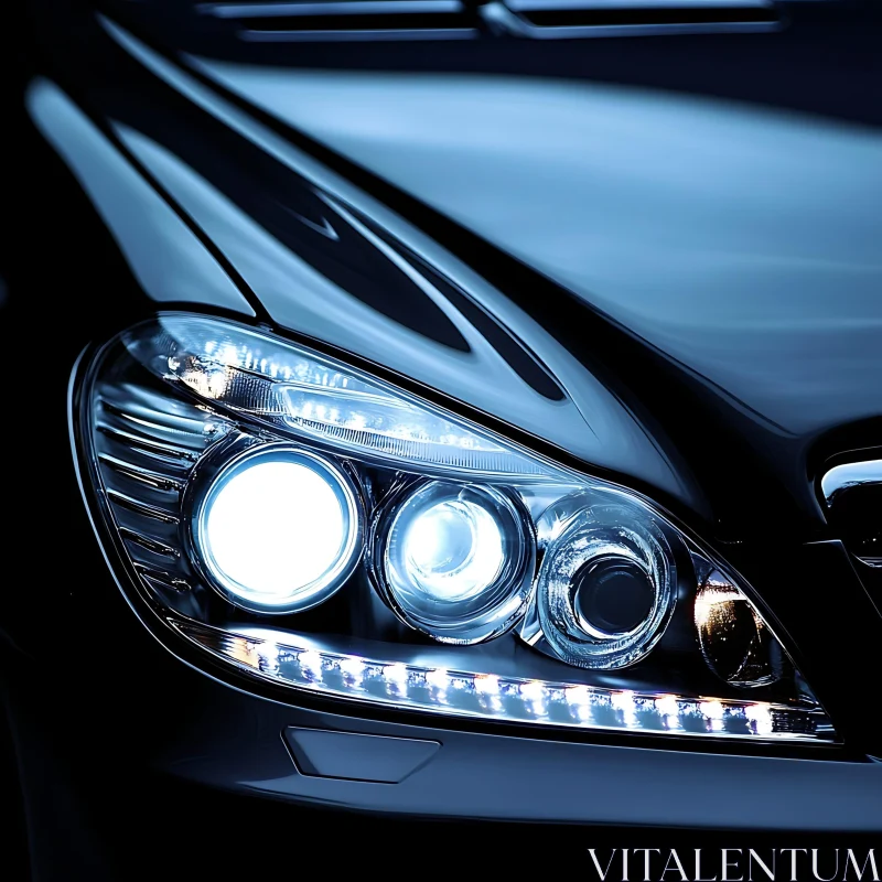 Elegant Car Headlight Design AI Image