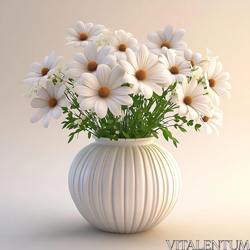 AI ART Sophisticated Daisy Floral Arrangement