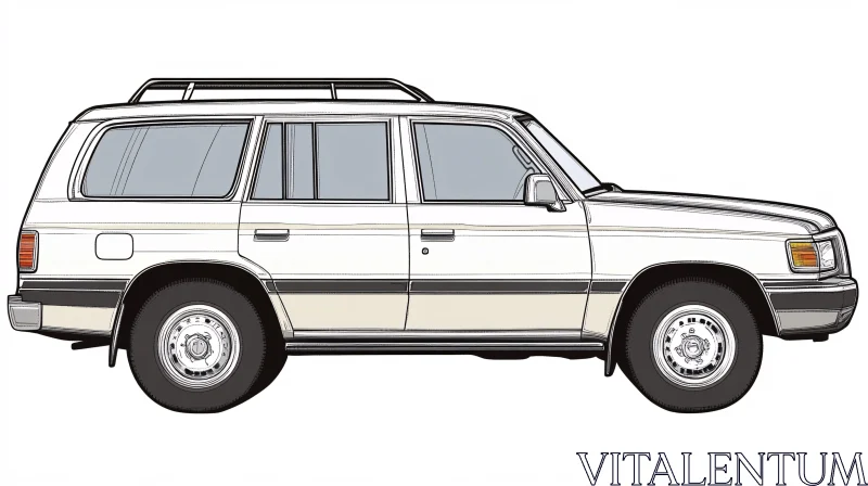 AI ART Side View of a White SUV