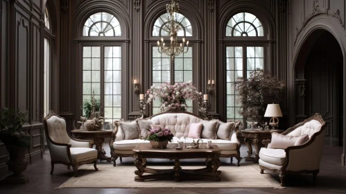 Exquisite Room with Timeless Elegance and Rococo Interiors
