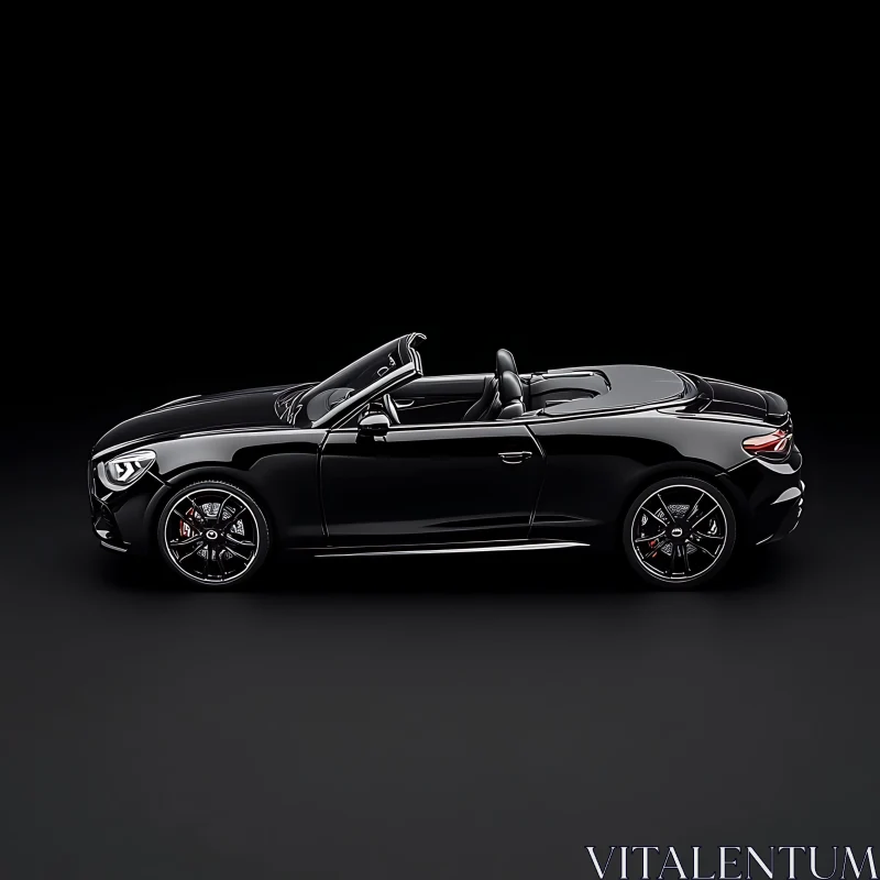 Elegant Black Sports Convertible AI Image