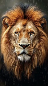 Regal Lion with Striking Mane