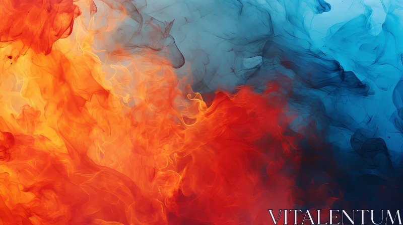Abstract Fire and Colored Smoke Artwork AI Image