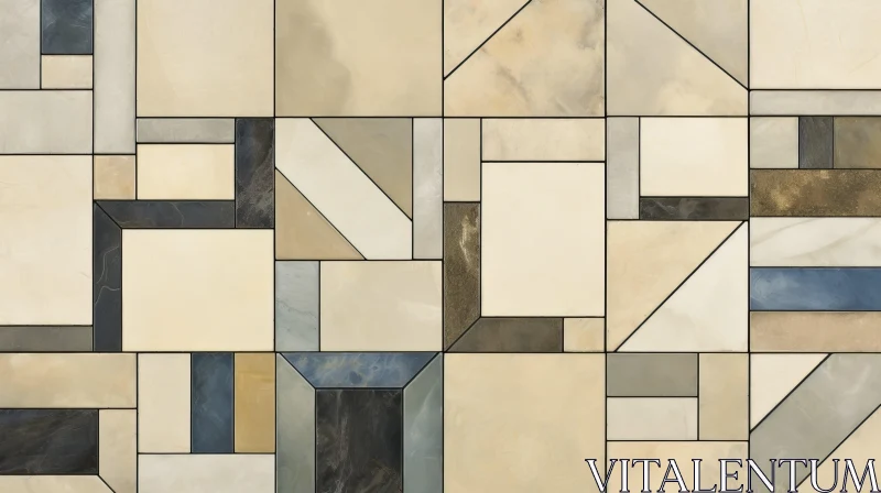 Abstract Geometric Tiles in Earth Tones AI Image