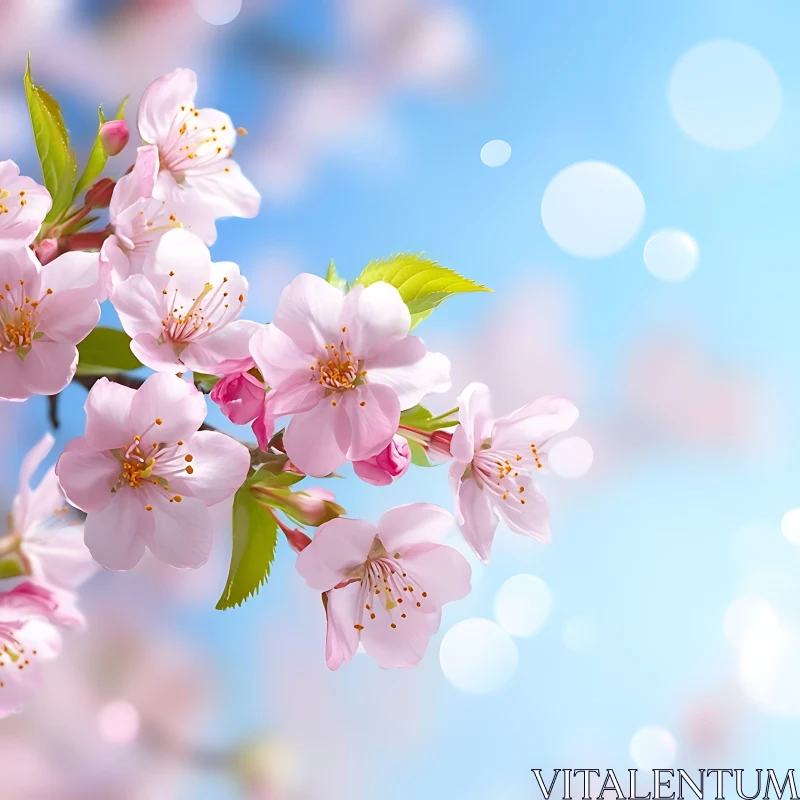 Springtime Cherry Blossoms AI Image