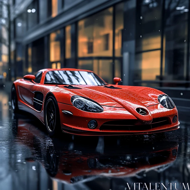 Luxury Sports Car in a Modern City AI Image