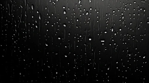 Intricate Raindrops on Black Background: A Study in Detail and Depth
