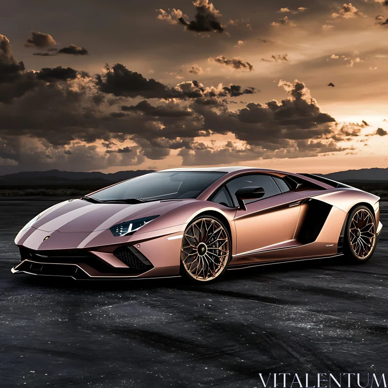 Luxury Sports Car at Dusk AI Image