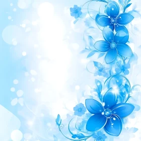 Abstract Floral Design Featuring Blue Flowers