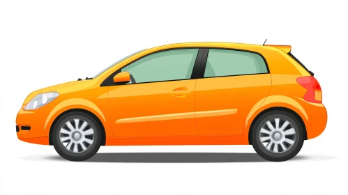 Sleek Orange Compact Car Design