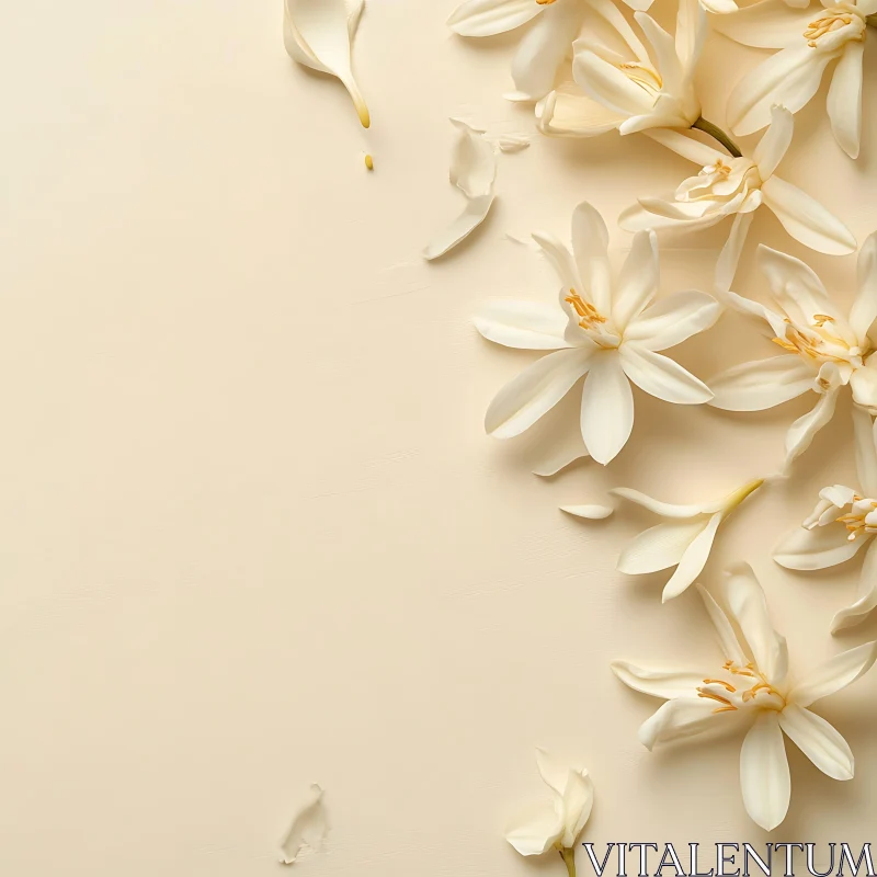 AI ART Elegant White Flower Composition