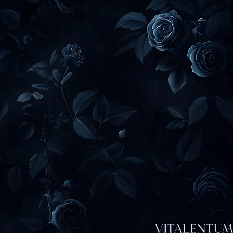 AI ART Dark Botanical Roses